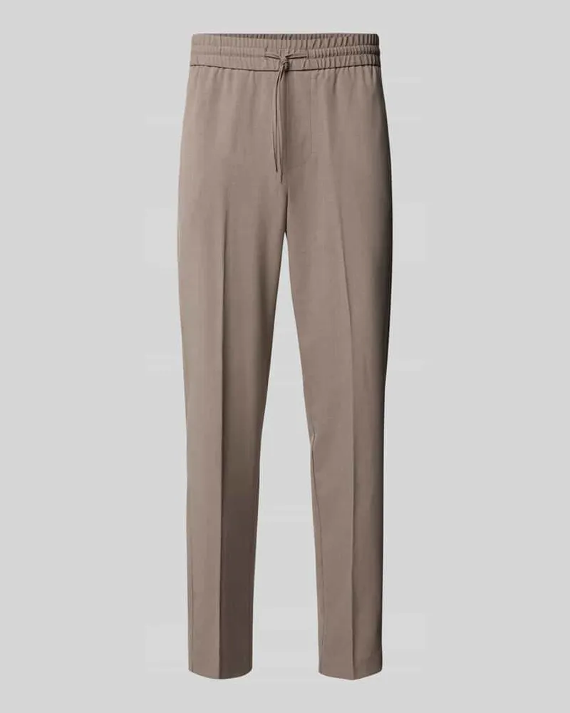 Lindbergh Relaxed Fit Stoffhose mit elastischem Bund Mud