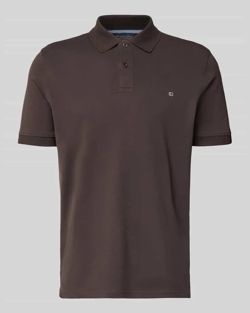 Christian Berg Regular Fit Poloshirt mit Stitching Schoko