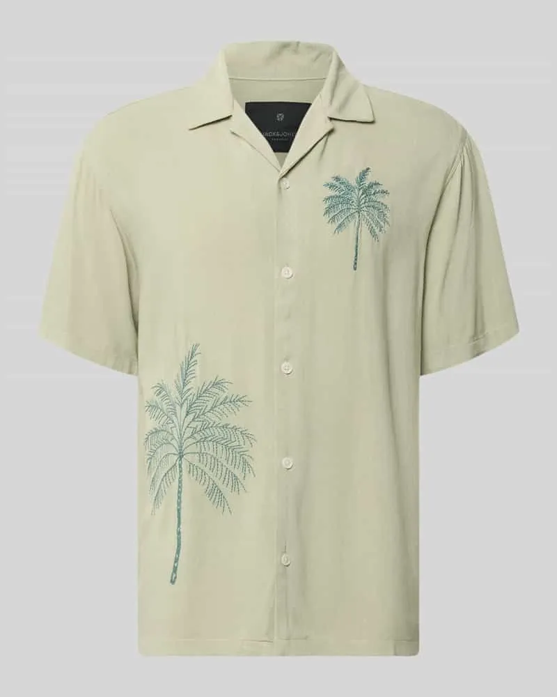 Jack & Jones Relaxed Fit Freizeithemd aus Viskose mit Stitchings Lind
