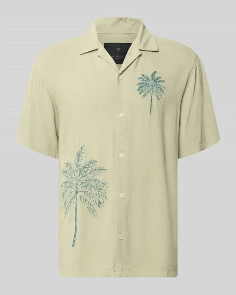 Jack & Jones Relaxed Fit Freizeithemd aus Viskose mit Stitchings Lind