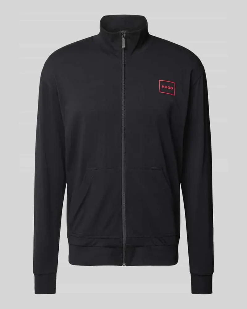 HUGO BOSS Sweatjacke mit Label-Print Modell 'Laze 