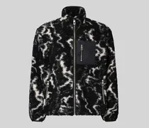 Regular Fit Teddyfell-Jacke mit Allover-Muster Modell 'JAIMY