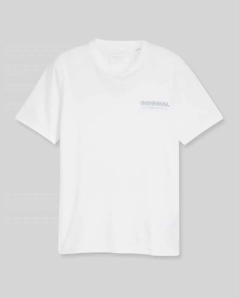 Tom Tailor Regular Fit T-Shirt aus reiner Baumwolle Weiss