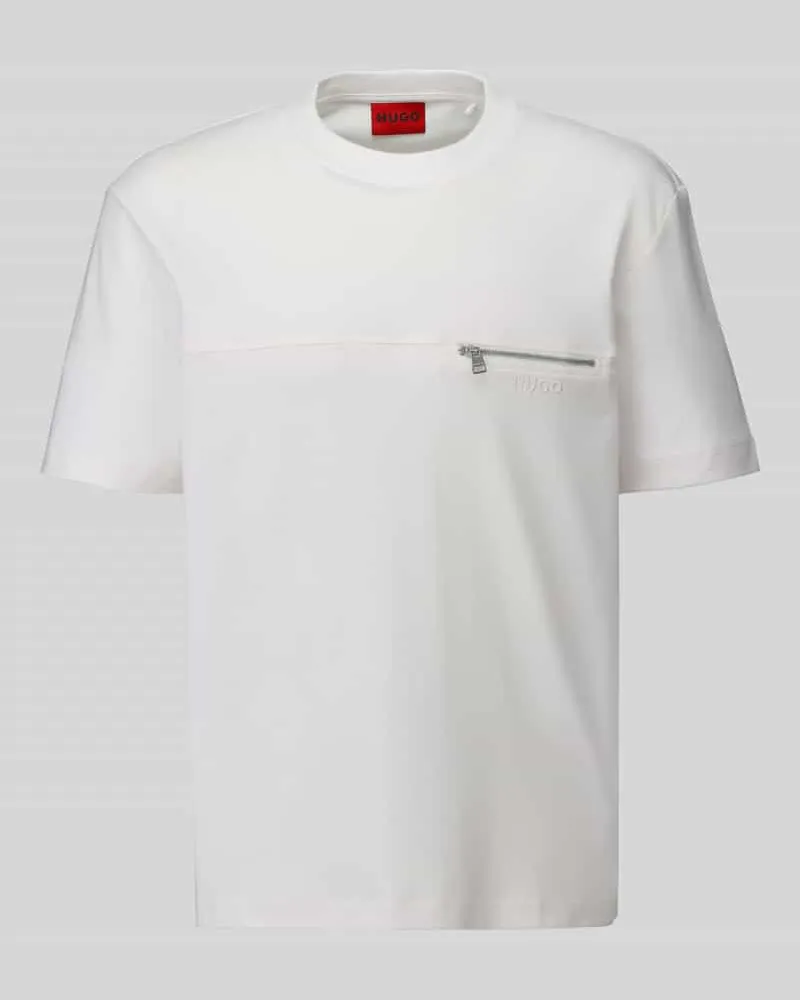 HUGO BOSS Regular Fit T-Shirt aus reiner Baumwolle Modell 'Derenn Weiss