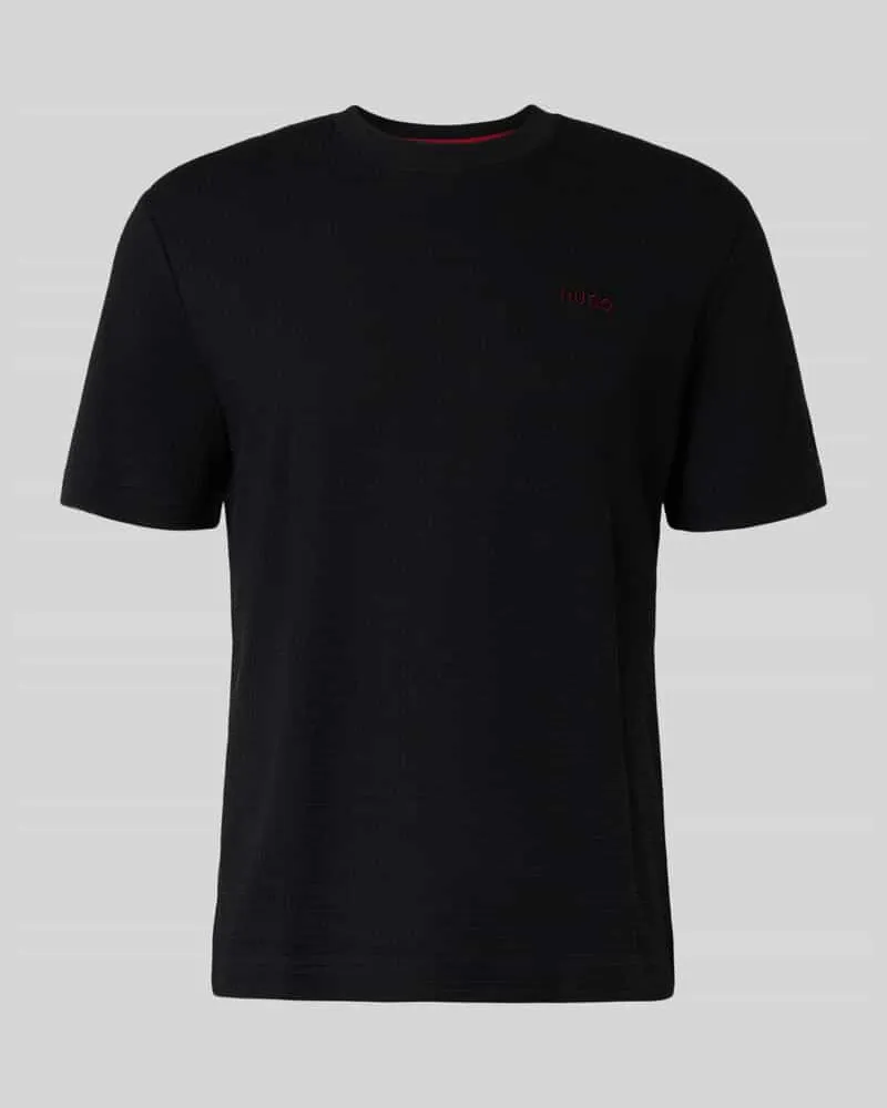 HUGO BOSS T-Shirt mit Label-Stitching Modell 'Austin Black