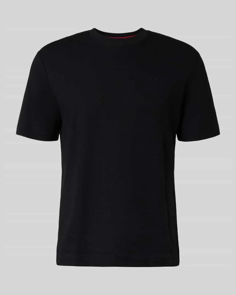 HUGO BOSS T-Shirt mit Label-Stitching Modell 'Austin Black