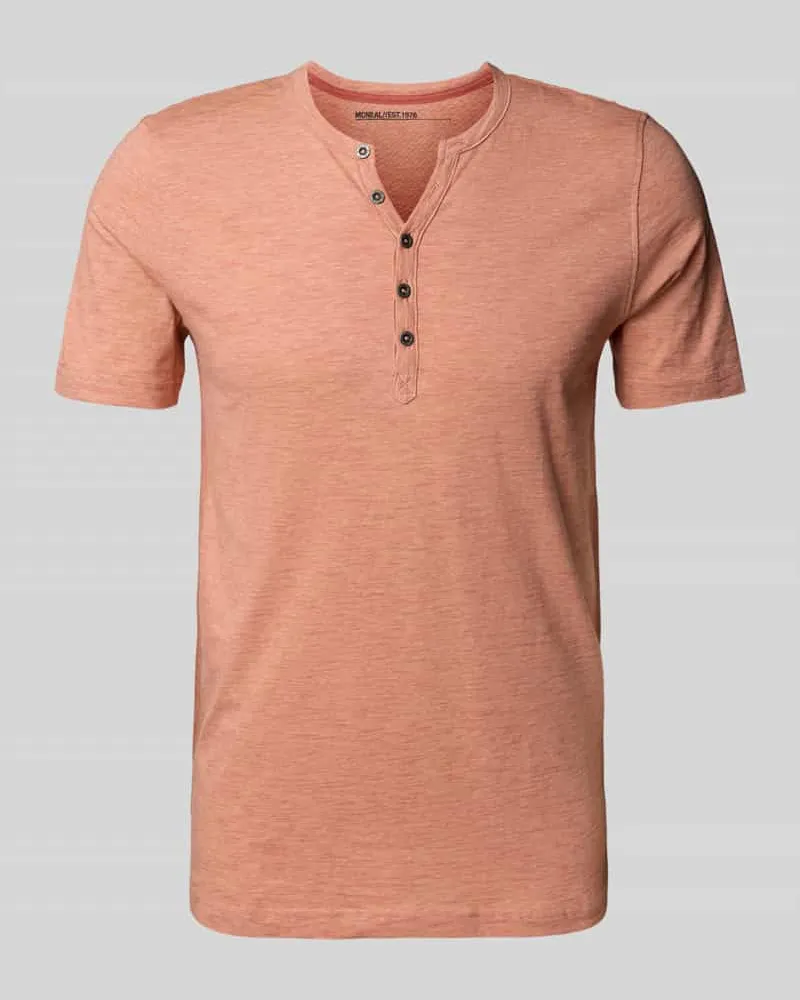 McNeal T-Shirt mit kurzer Knopfleiste Terra