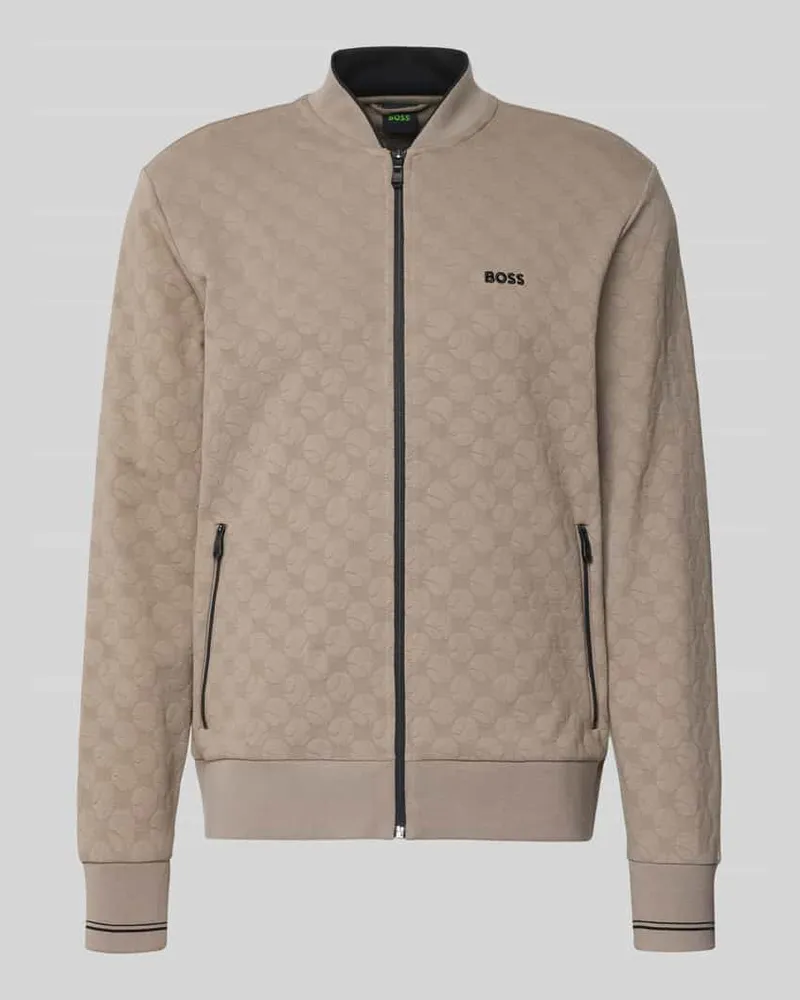 HUGO BOSS Regular Fit Sweatjacke aus Baumwoll-Mix Modell 'SW_Revival Skarley Sand