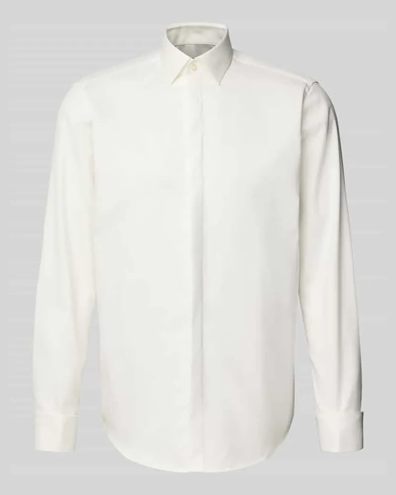 JAKE*S Regular Fit Smokinghemd aus Feintwill Ecru