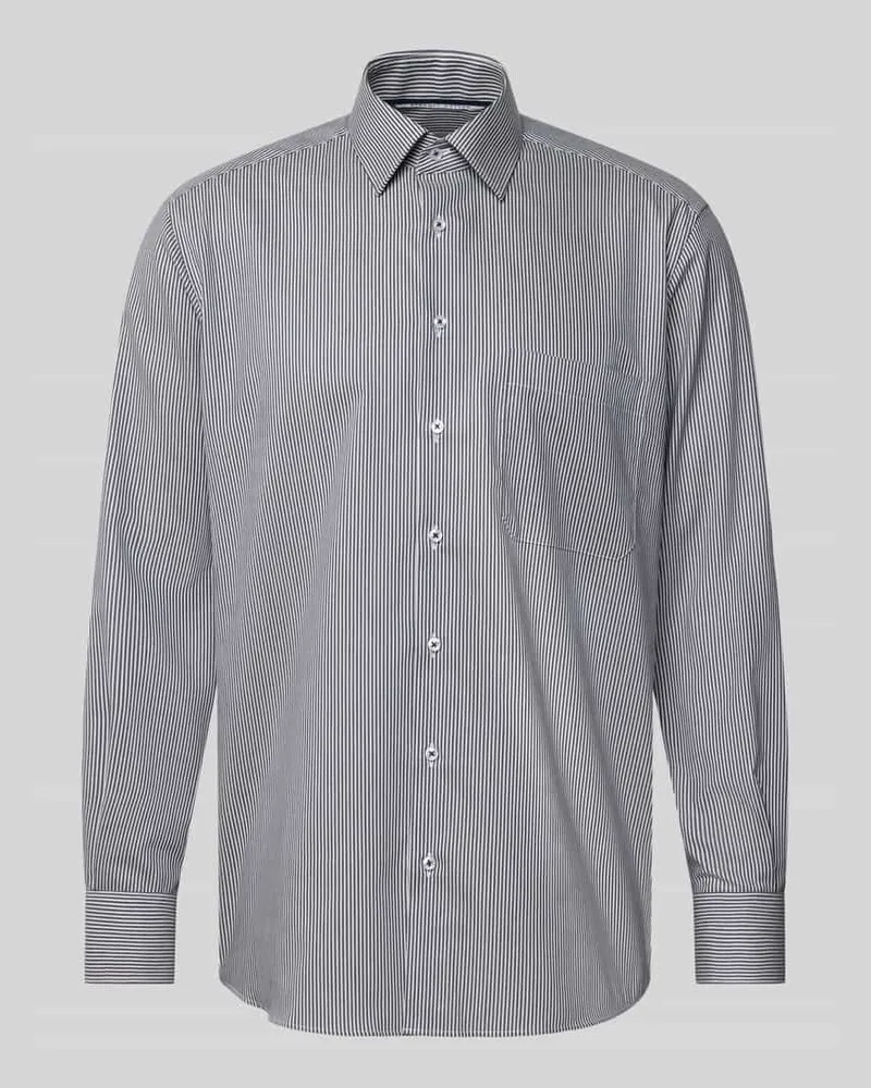 Eterna Modern Fit Business-Hemd aus Baumwolle mit Kentkragen Marine