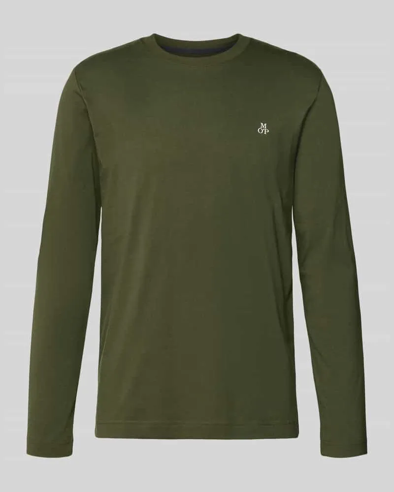 Marc O'Polo Shaped Fit Langarmshirt aus reiner Baumwolle Oliv