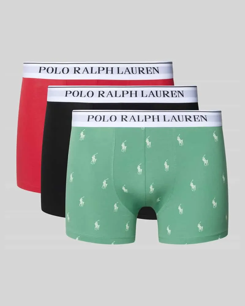Ralph Lauren Trunks mit elastischem Logo-Bund im 3er-Pack Rot
