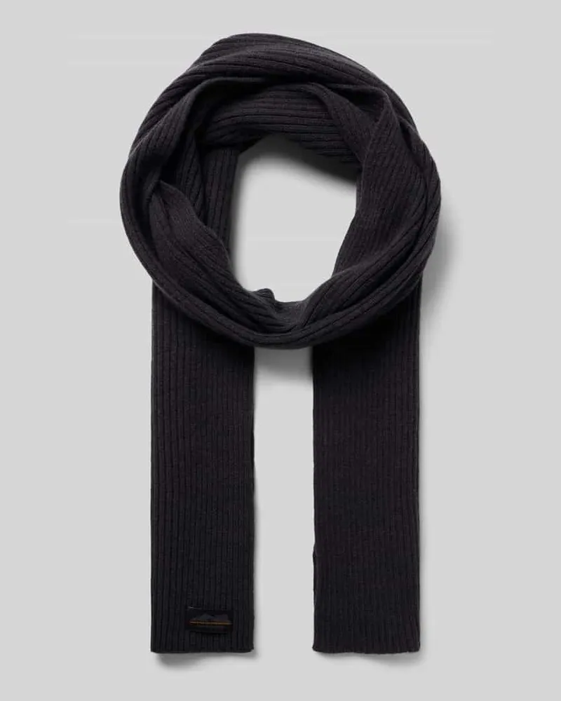 Camel Active Schal in Strick-Optik aus reiner Wolle Anthrazit