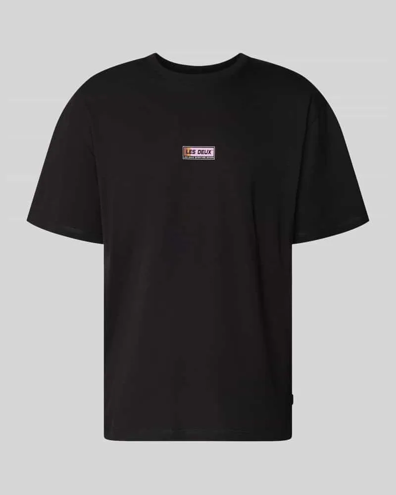 LES DEUX T-Shirt mit Logo-Print Modell 'Chase Black