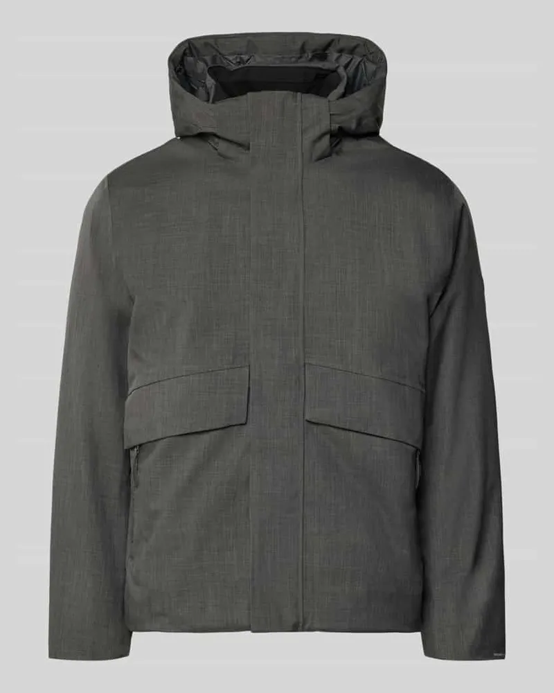 Jack & Jones Jacke mit Kapuze und Pattentaschen Modell 'LAMOON Dunkelgrau