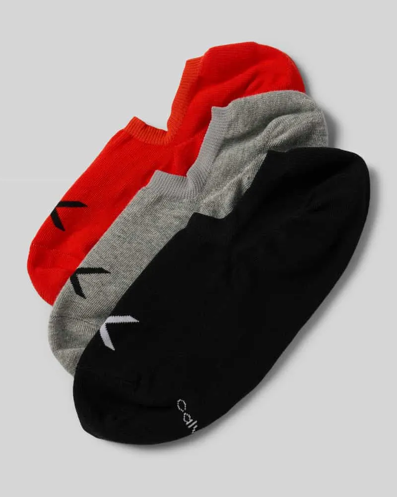 Calvin Klein Socken mit Label-Print im 3er-Pack Rot