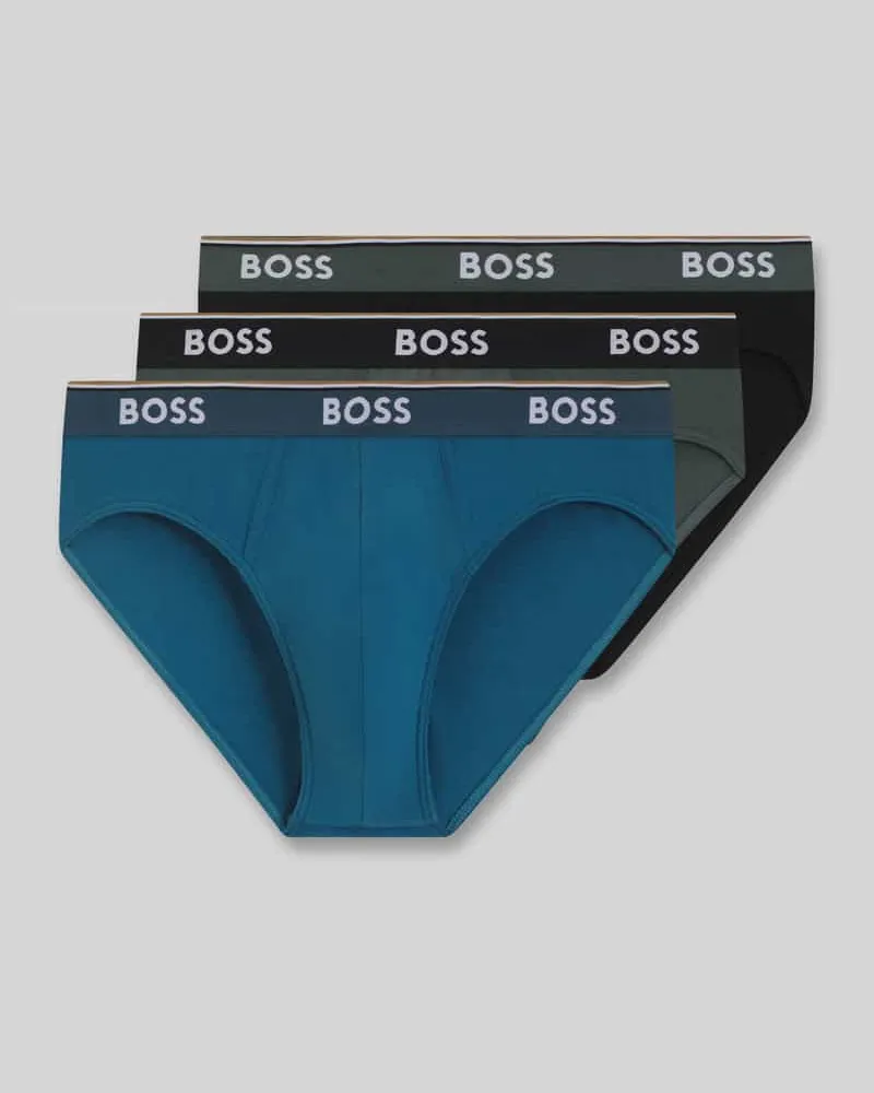 HUGO BOSS Slip aus Baumwoll-Mix im 3er-Pack Blau