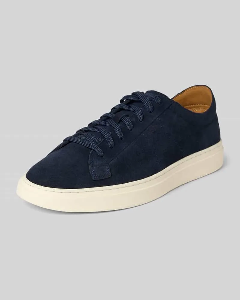 HUGO BOSS Low Top Sneaker aus reinem Rindnubuk Modell 'Kieran_Tenn_wcsd Marine