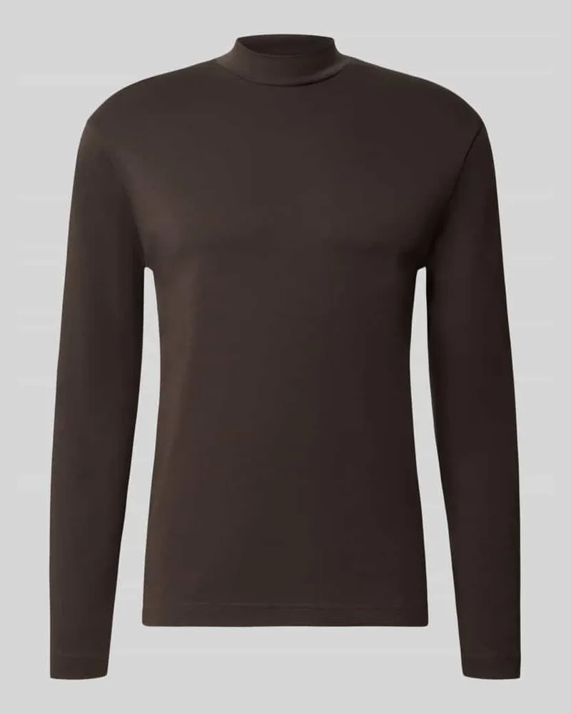 Drykorn Longsleeve mit Stehkragen Modell 'MORITZO Dunkelbraun