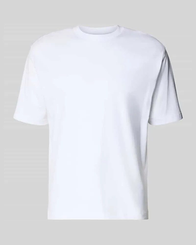 McNeal T-Shirt mit geripptem Rundhalsausschnitt Weiss