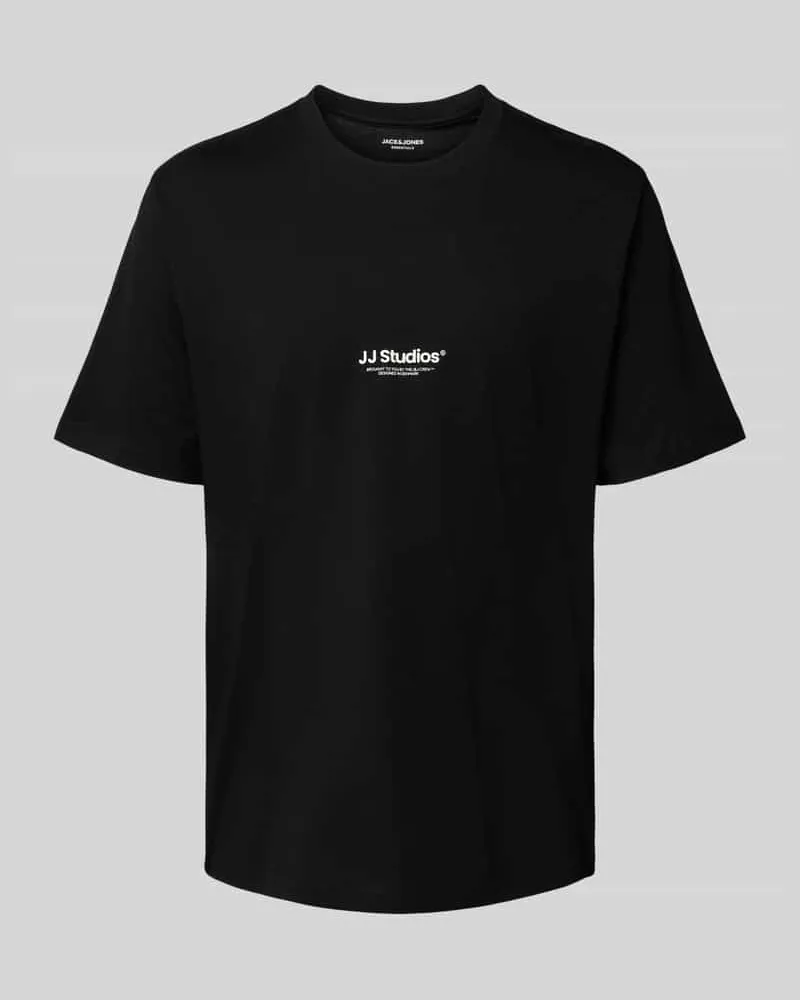 Jack & Jones T-Shirt mit Rundhalsausschnitt Modell 'SOHO Black