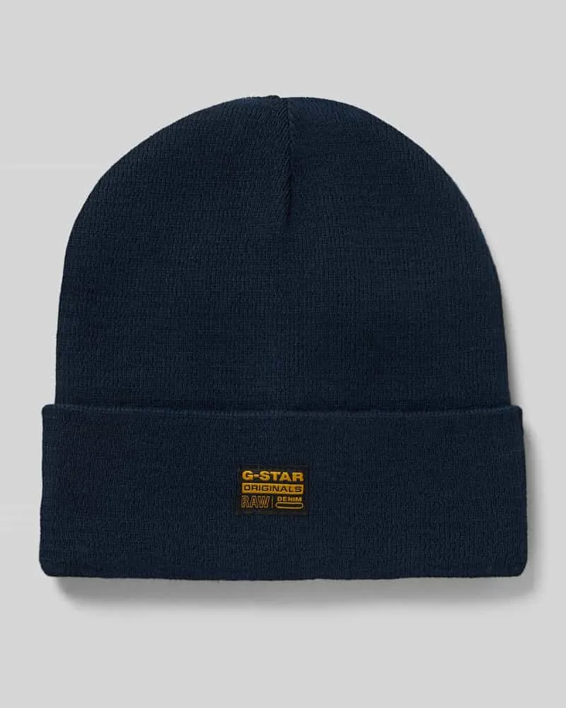 G-STAR RAW Beanie mit Label-Patch Modell 'Effo Marine