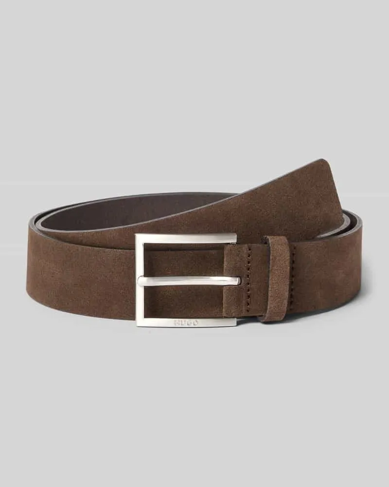 HUGO BOSS Gürtel aus Veloursleder Modell 'MIRTO Dunkelbraun