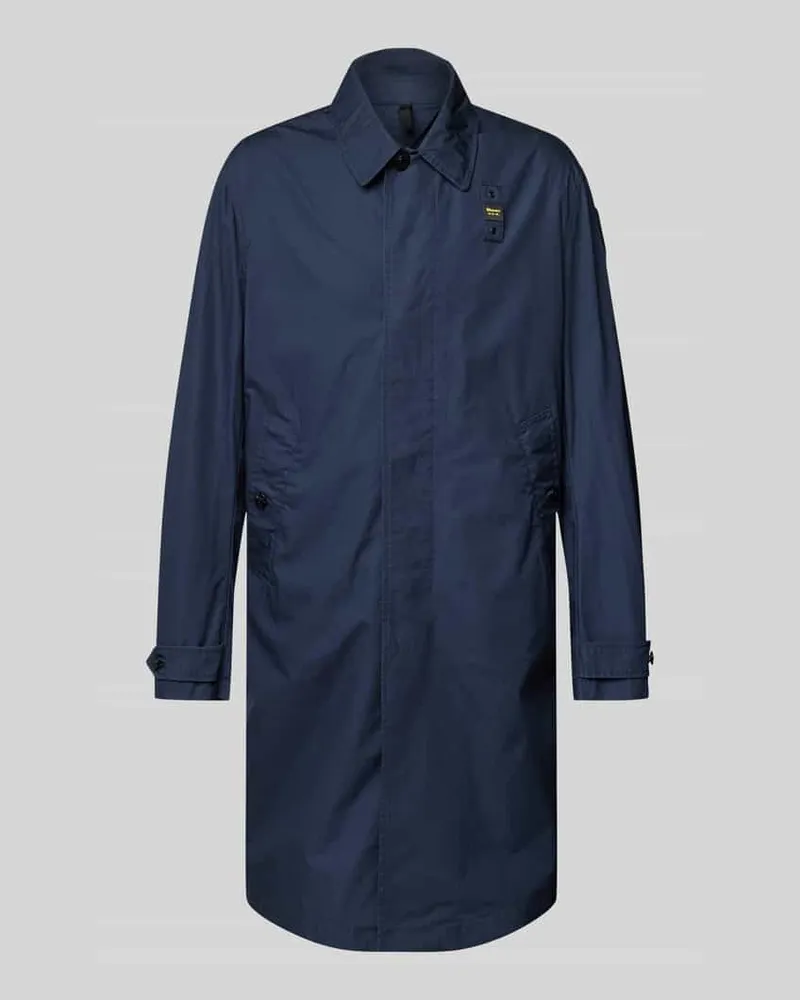 Blauer Parkamantel mit Label-Badge Modell 'HUDSON Marine