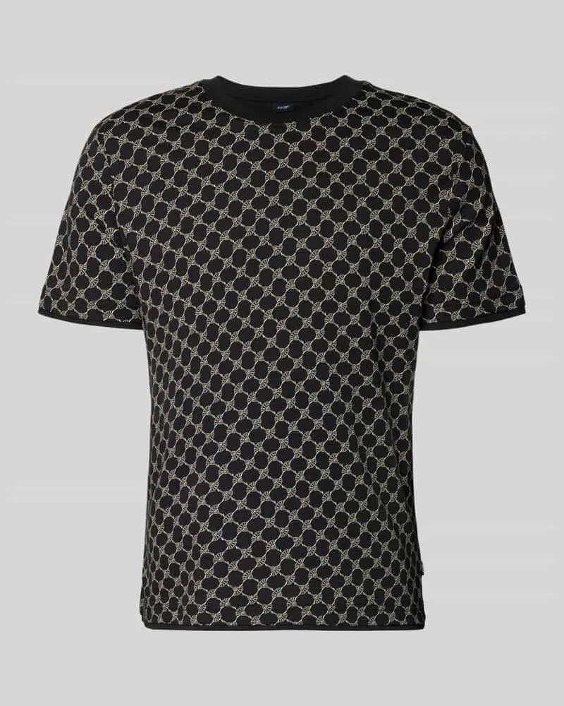 JOOP! T-Shirt mit Logo-Muster und Rundhalsausschnitt Blau