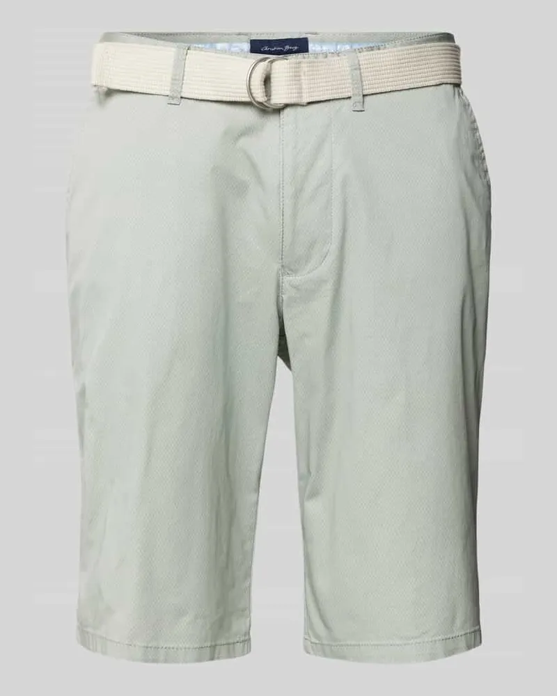 Christian Berg Slim Fit Chino-Shorts mit Gürtel 