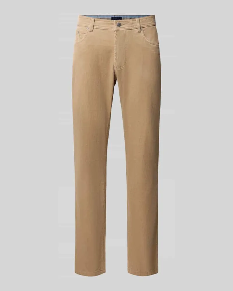 Christian Berg Cordhose aus Baumwoll-Mix im 5-Pocket-Design Beige