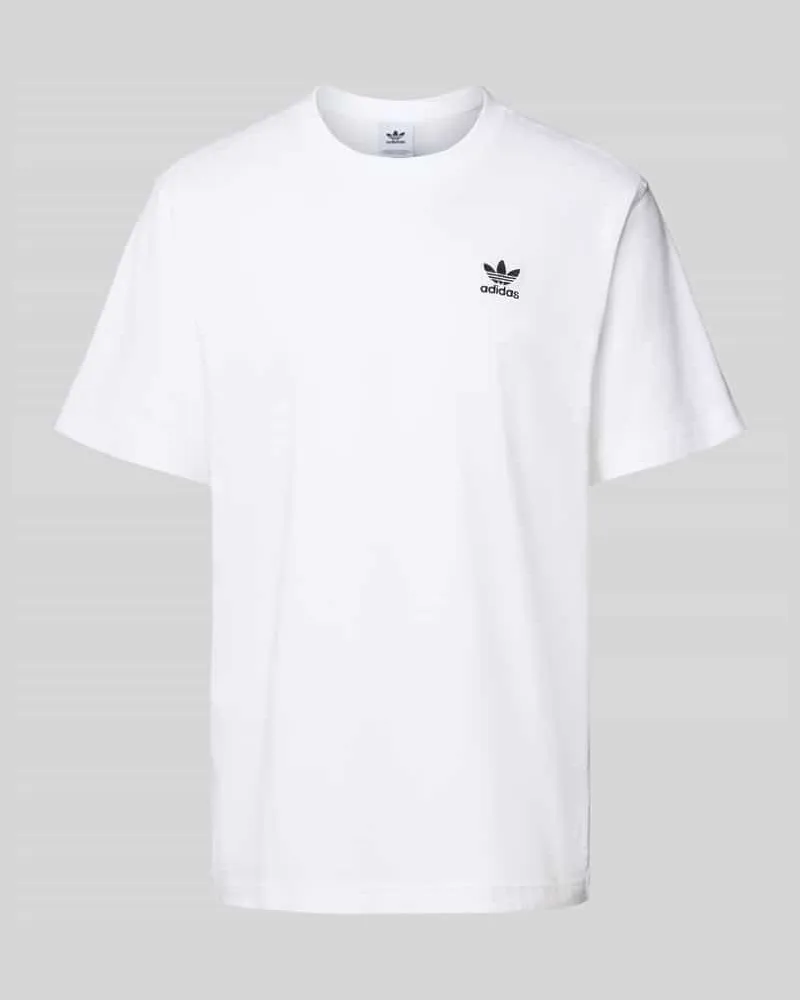 adidas T-Shirt mit Label-Stitching und Rundhalsausschnitt Weiss
