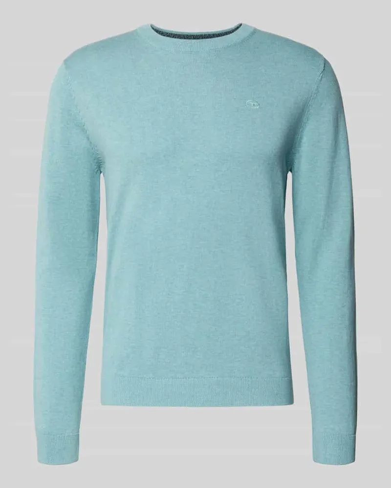 Tom Tailor Regular Fit Strickpullover aus reiner Baumwolle Blau