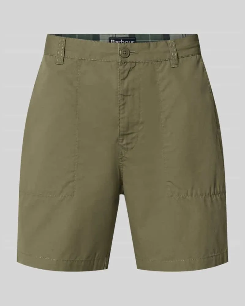 Barbour Regular Fit Chinoshorts aus reiner Baumwolle Modell 'SHERBURN Oliv