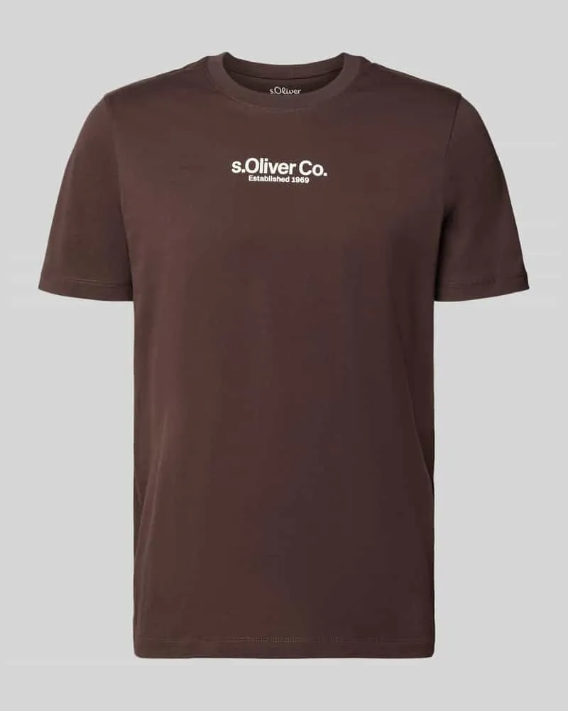 S.Oliver Regular Fit T-Shirt aus reiner Baumwolle Schoko