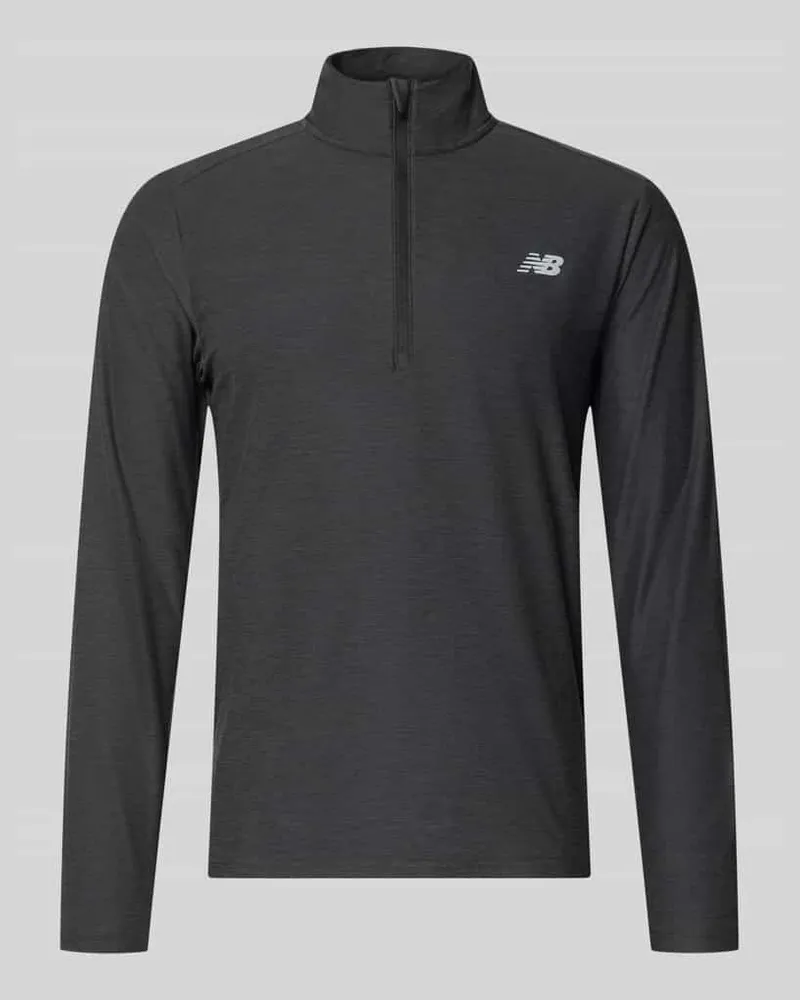 New Balance Regular Fit Sweatshirt mit Troyer-Kragen Black