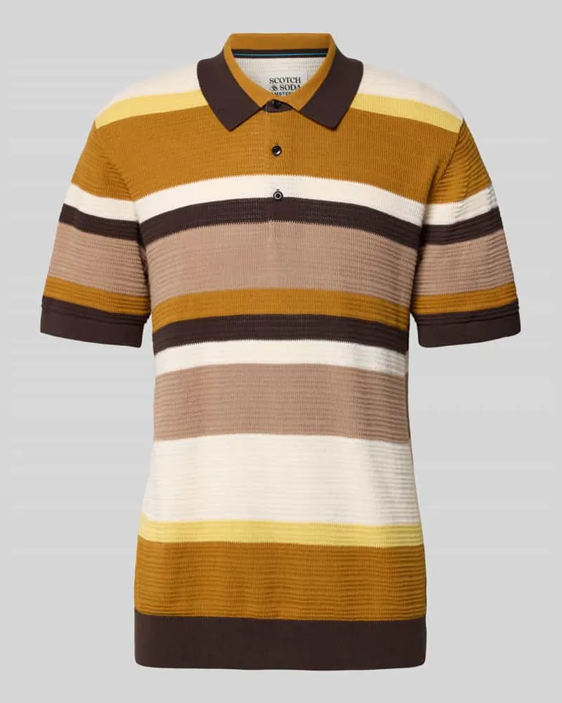 Scotch&Soda Regular Fit Poloshirt mit Knopfleiste Camel