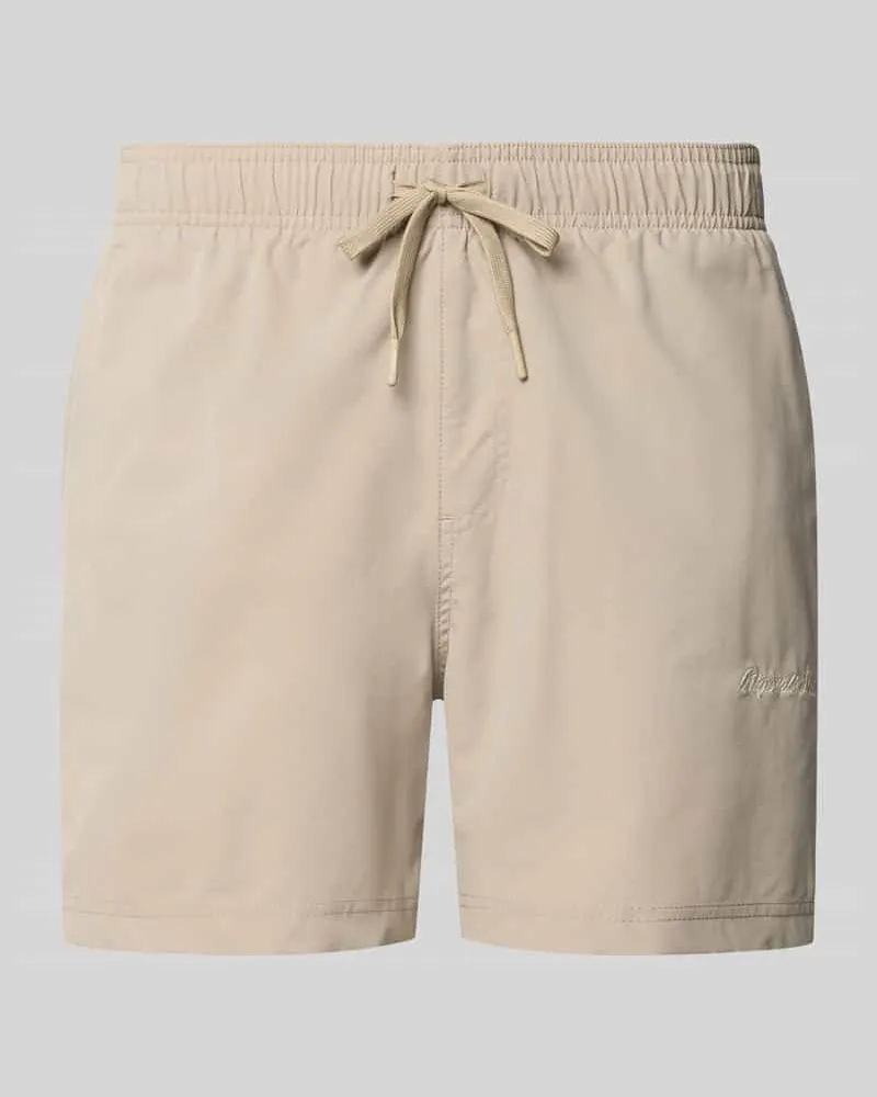 Jack & Jones Badehose mit Label-Stitching Modell 'MAUI Khaki