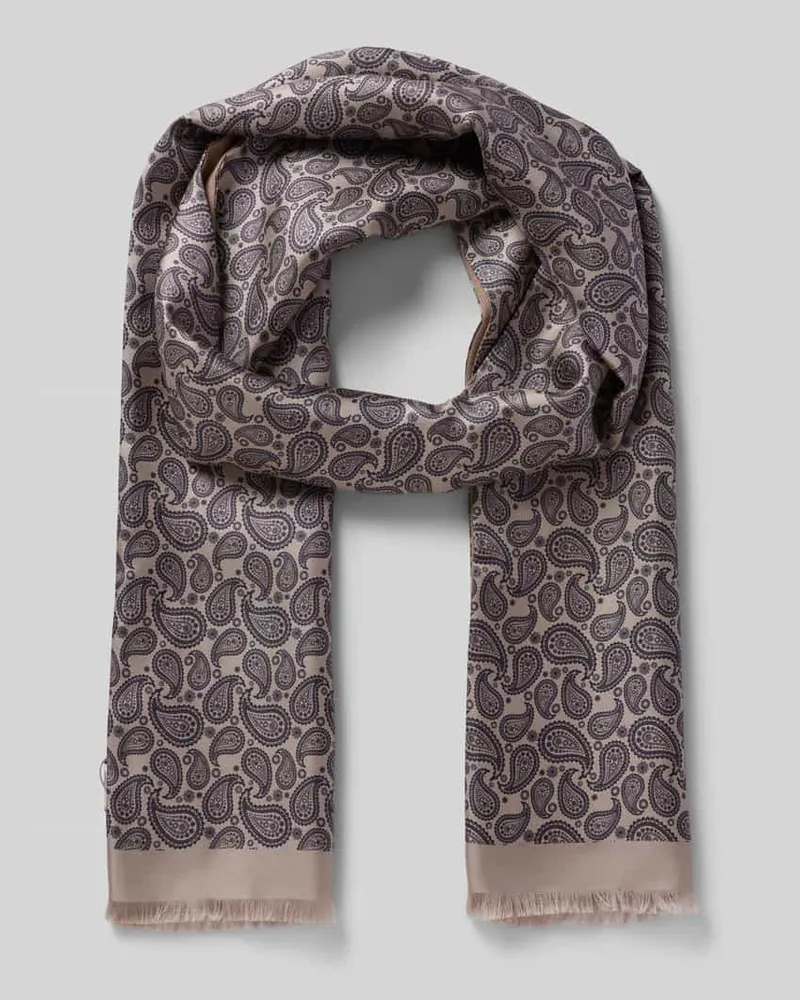Roeckl Schal aus reiner Seide mit Paisley-Muster Taupe