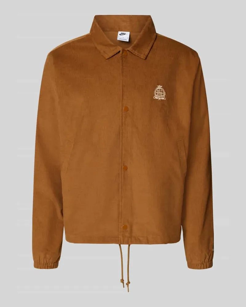 Nike Loose Fit Bomberjacke aus reiner Baumwolle Camel