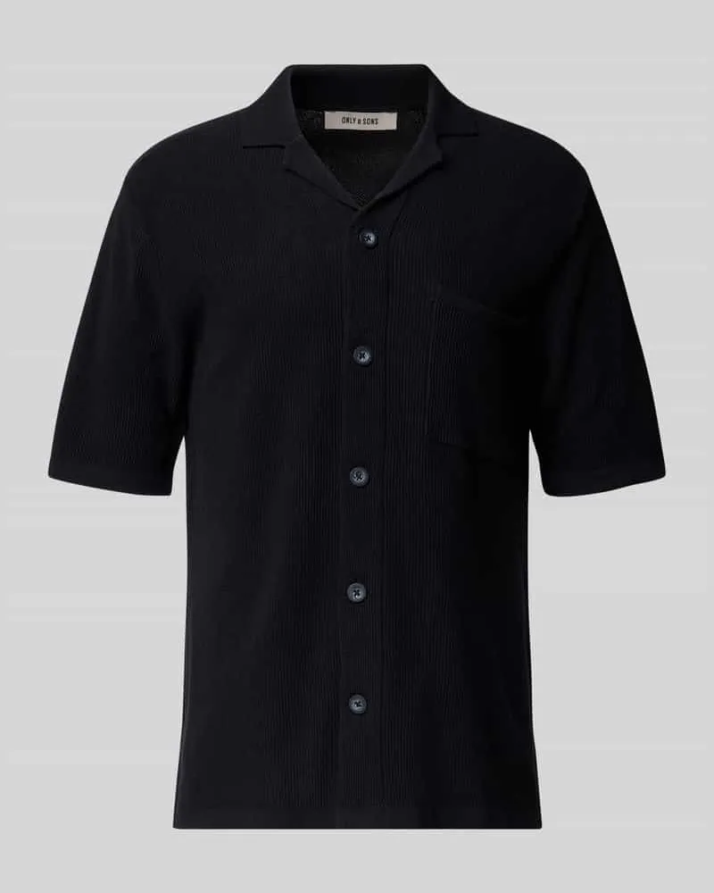 Only & Sons Regular Fit Freizeithemd mit Reverskragen Modell 'TONY Black
