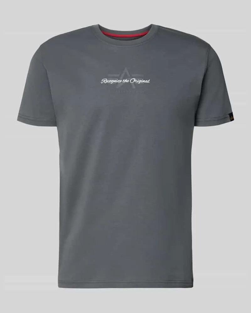 Alpha Industries T-Shirt mit Label-Detail Dunkelgrau