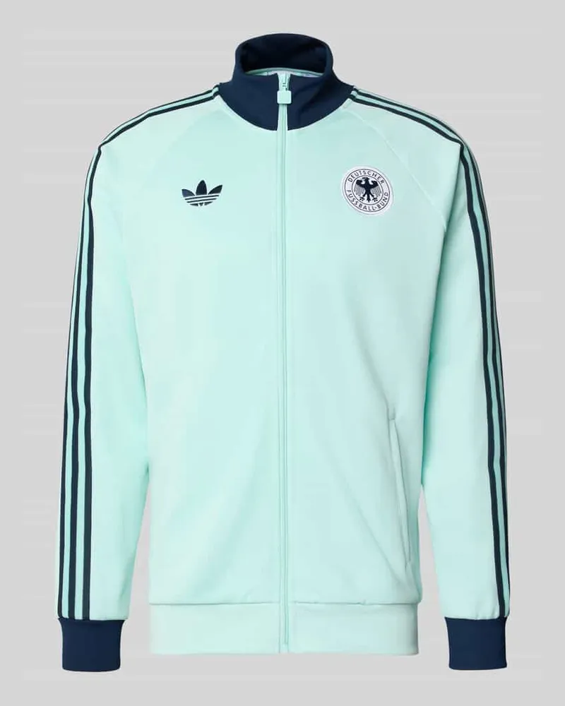 adidas Regular Fit Trainingsjacke mit Baumwoll-Anteil und DFB-Logo Aqua