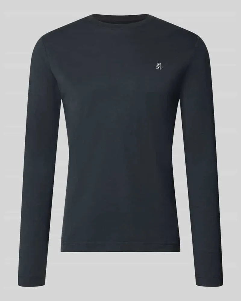 Marc O'Polo Shaped Fit Langarmshirt aus reiner Baumwolle Marine