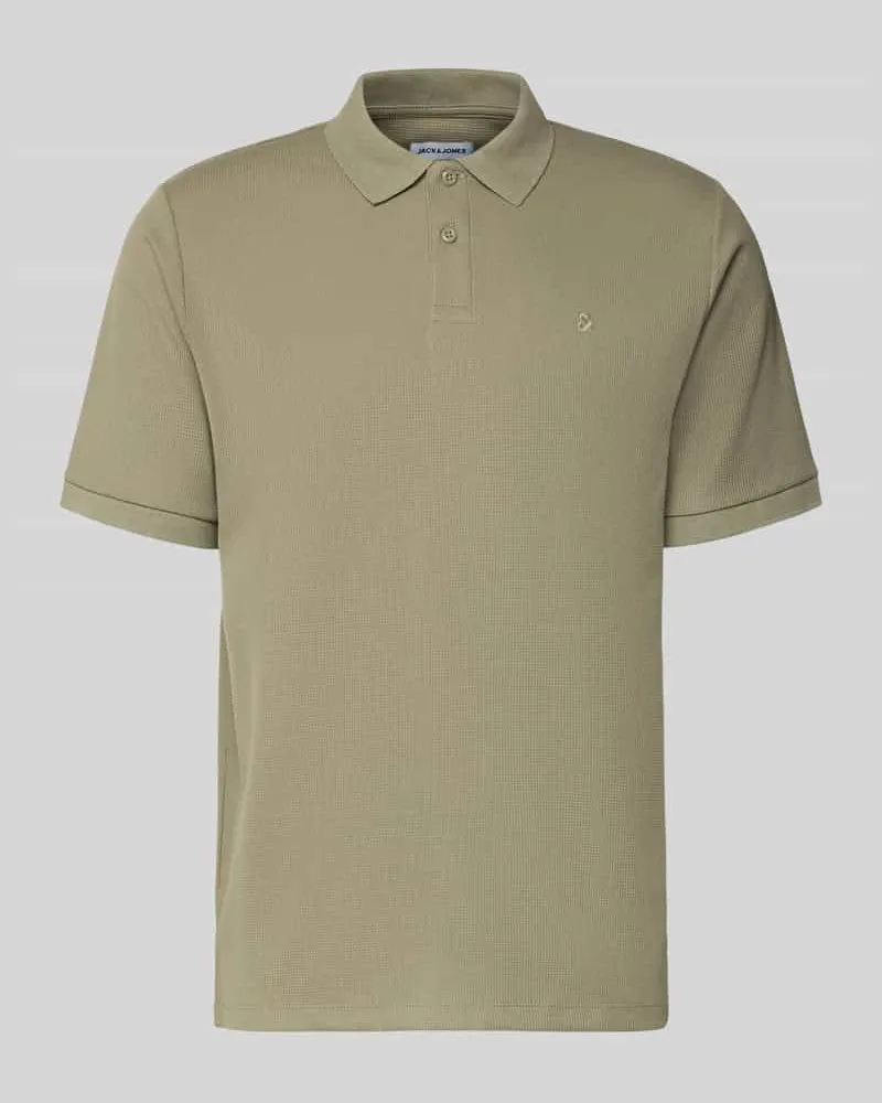 Jack & Jones Regular Fit Poloshirt mit Strukturmuster Modell 'AUSTIN Schilf