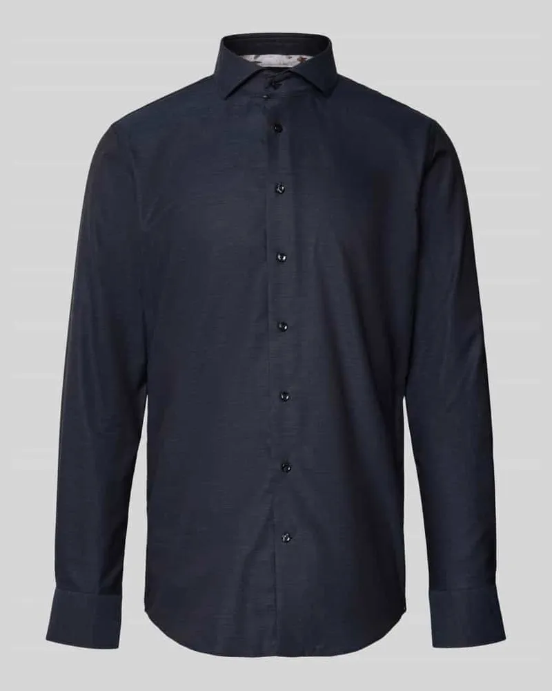Profuomo Slim Fit Businesshemd mit Haifischkragen Marine