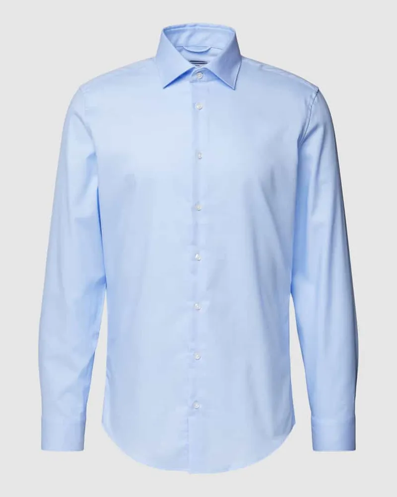 Seidensticker Slim Fit Businesshemd aus Feintwill Bleu