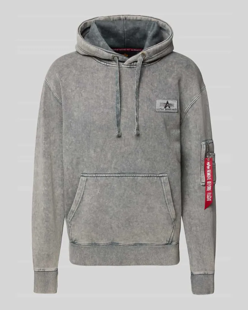 Alpha Industries Hoodie mit Reißverschlusstasche am Ärmel 