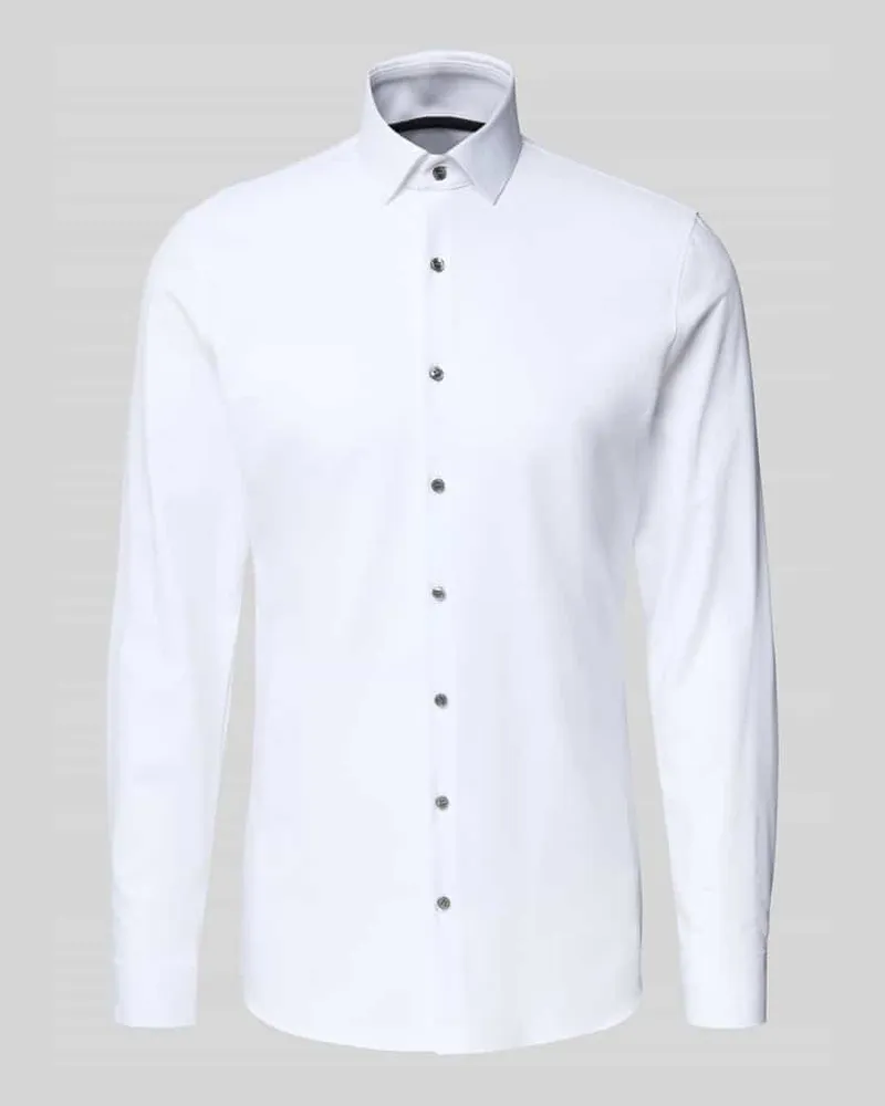 Olymp Super Slim Fit Business-Hemd mit Kentkragen Weiss