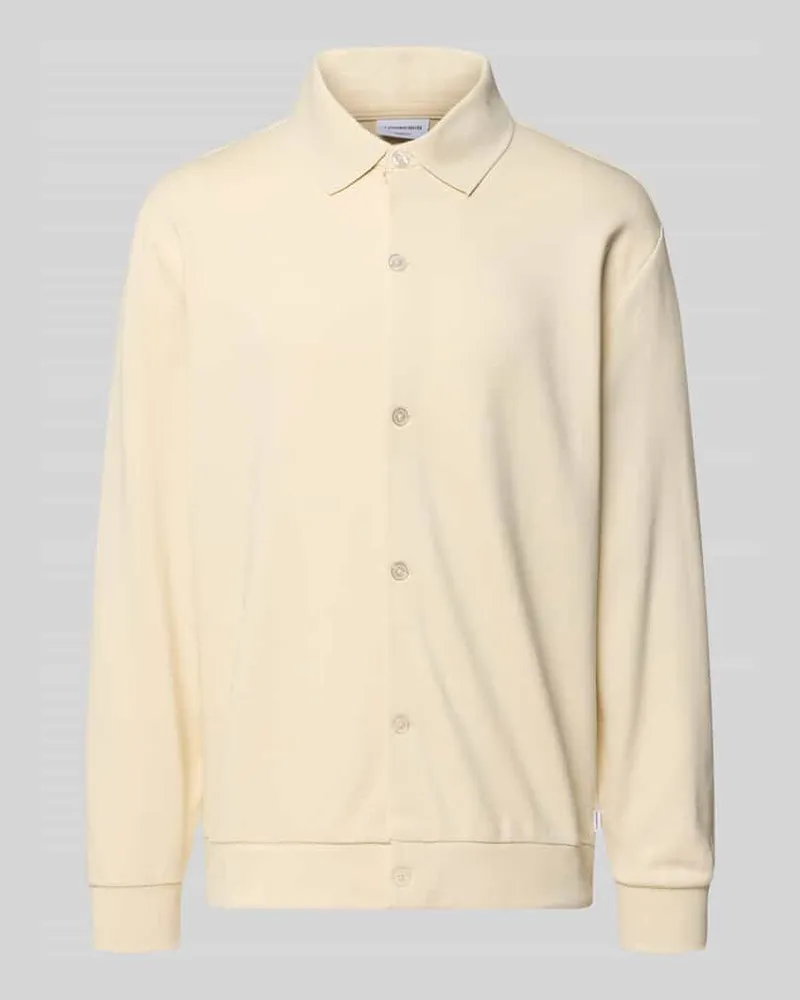 Lindbergh Regular Fit Sweatjacke aus Baumwoll-Mix Stein